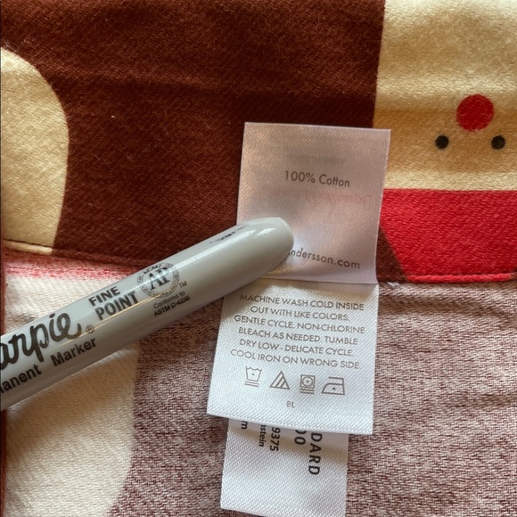 Hanna Andersson Adult Holiday Flannel Pajama Top UNISEX L - Picture 3 of 7